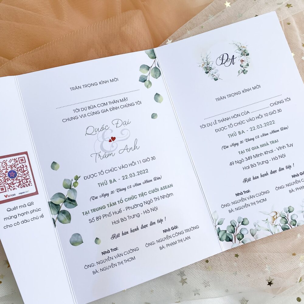 thiệp cưới thiết kế gập 3 Tk01