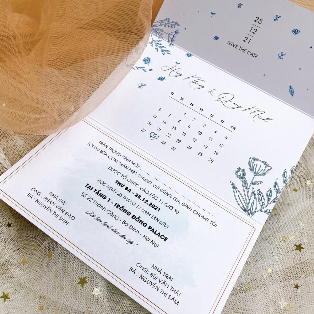 Thiệp Cưới Thiết Kế Gập 3 - TK12